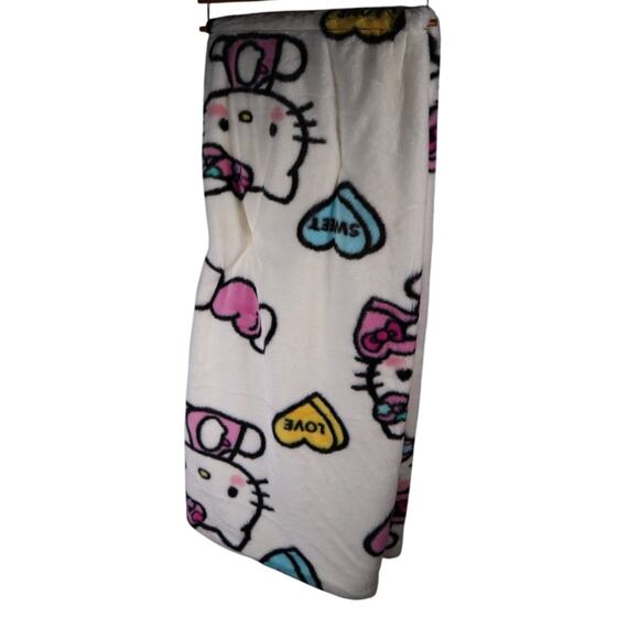 Hello Kitty Valentine's Day Rabbit Fur Sweethearts Candy Throw Blanket - Picture 3 of 6